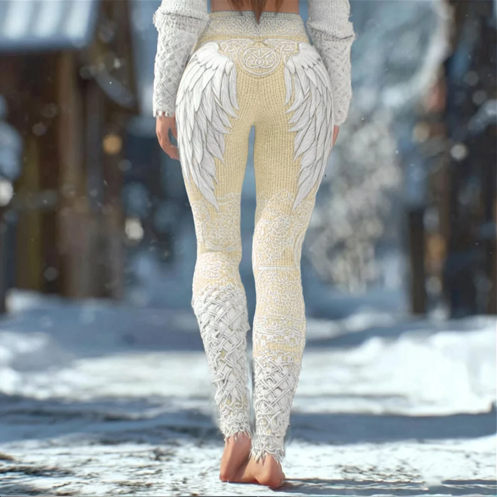 New Women's Leggings Green Forest Graphics Outdoor Trousers Polyester Spandex Stretch Elastic Waist Control Streetwear