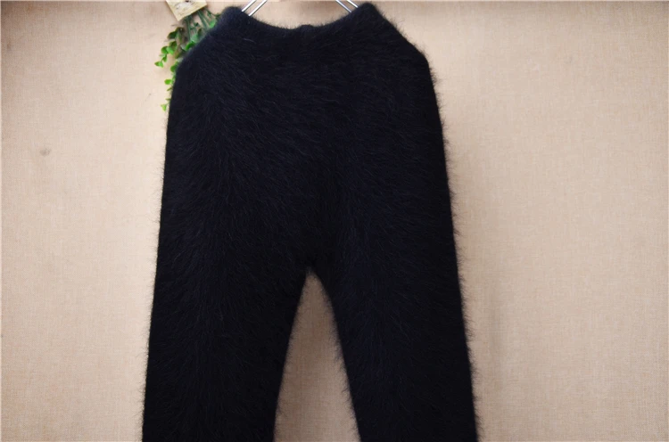 Ladies Women Autumn Winter Hairy Warm Angora Rabbit Hair Knitted Mink Cashmere Underwear Trousers Thernal Leggings Pants