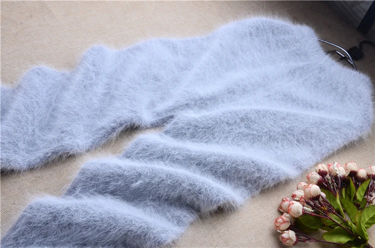 Ladies Women Autumn Winter Hairy Warm Angora Rabbit Hair Knitted Mink Cashmere Underwear Trousers Thernal Leggings Pants