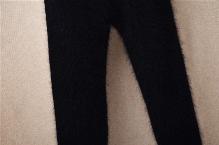 Ladies Women Autumn Winter Hairy Warm Angora Rabbit Hair Knitted Mink Cashmere Underwear Trousers Thernal Leggings Pants