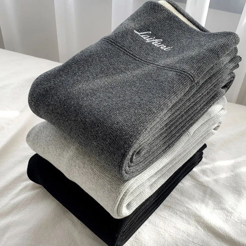 New Thickened Lamb Wool Leggings Women Autumn Winter High Waist Plus Velvet Keep Warm Pants Sexy Skinny Stretch Knitted Leggings