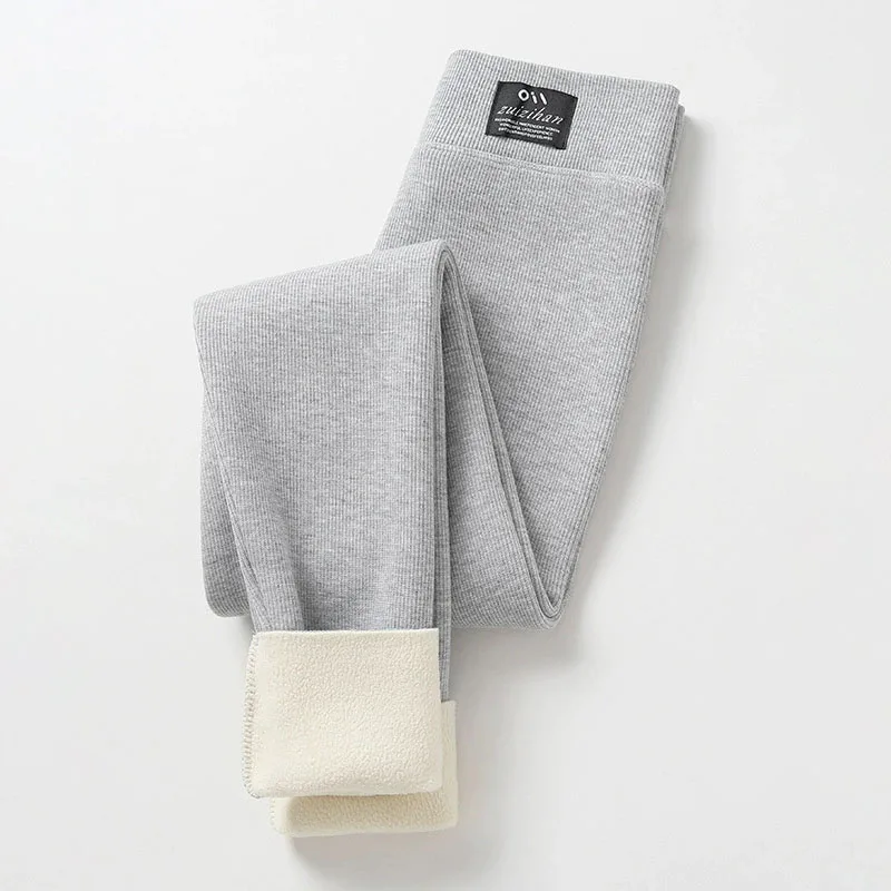 New Thickened Lamb Wool Leggings Women Autumn Winter High Waist Plus Velvet Keep Warm Pants Sexy Skinny Stretch Knitted Leggings