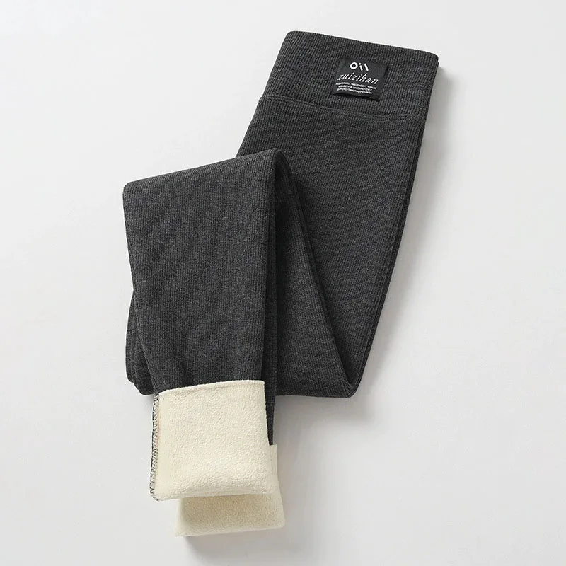 New Thickened Lamb Wool Leggings Women Autumn Winter High Waist Plus Velvet Keep Warm Pants Sexy Skinny Stretch Knitted Leggings