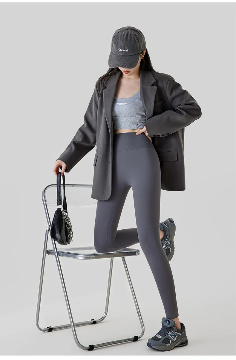 BIVIGAOS New Autumn Winter Alpaca Velvet Shark Leggings Women Thick Warm Leggings High Waist Seamless Slim-Fit Thermal Pants