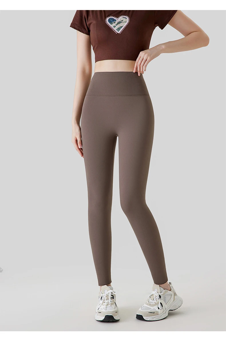 BIVIGAOS New Autumn Winter Alpaca Velvet Shark Leggings Women Thick Warm Leggings High Waist Seamless Slim-Fit Thermal Pants