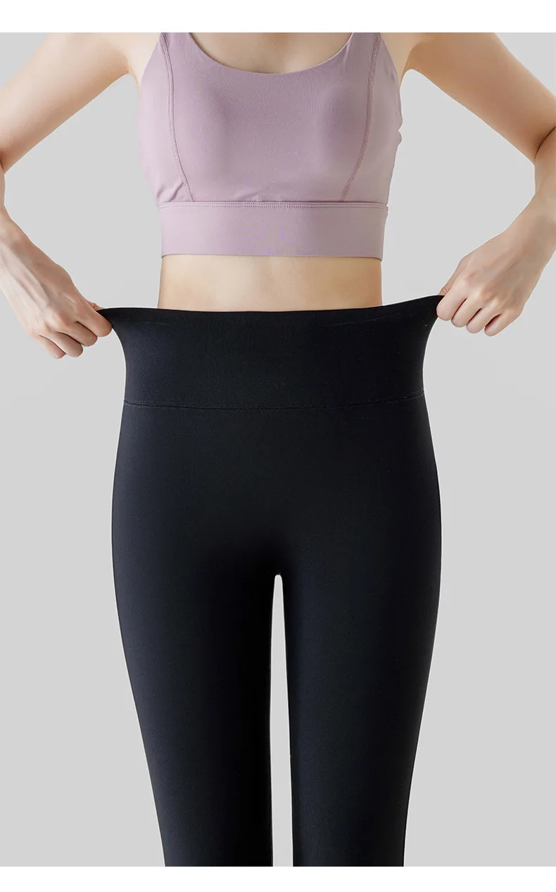 BIVIGAOS New Autumn Winter Alpaca Velvet Shark Leggings Women Thick Warm Leggings High Waist Seamless Slim-Fit Thermal Pants