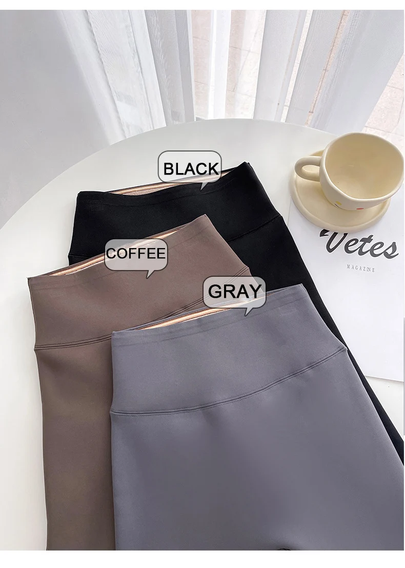 BIVIGAOS New Autumn Winter Alpaca Velvet Shark Leggings Women Thick Warm Leggings High Waist Seamless Slim-Fit Thermal Pants