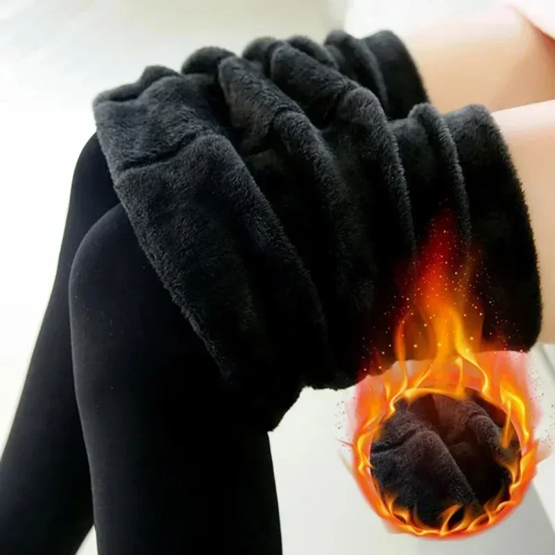 1-4Pair Women Winter Leggings Warm Leggins High Waist Solid Color Velvet Women Thickened Velvet Leggings Stretchy Black Leggings