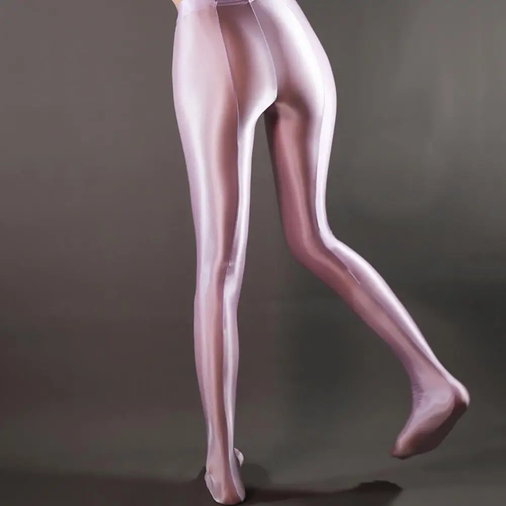 Stage Performance Leggings Glossy Shiny High Waist Fitness with Socks Stage Show Skinny Yoga Trousers Women Clothing