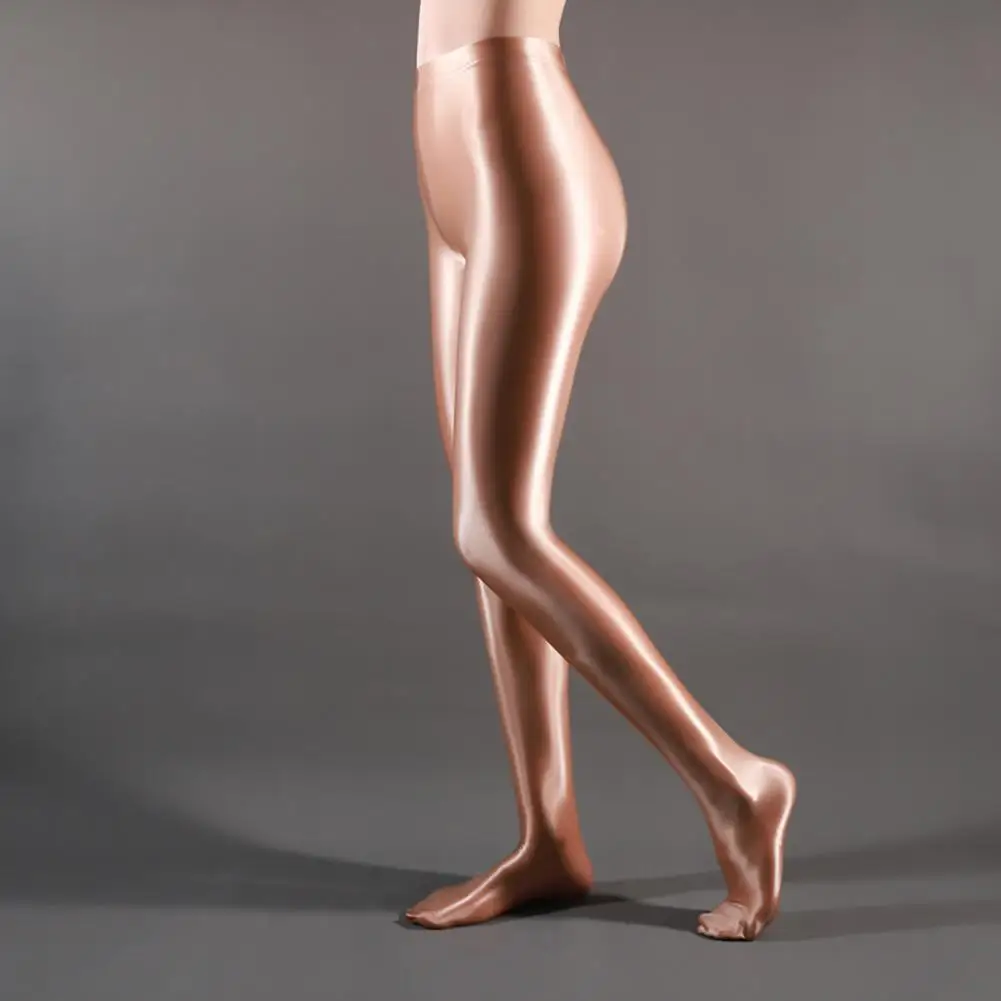 Stage Performance Leggings Glossy Shiny High Waist Fitness with Socks Stage Show Skinny Yoga Trousers Women Clothing
