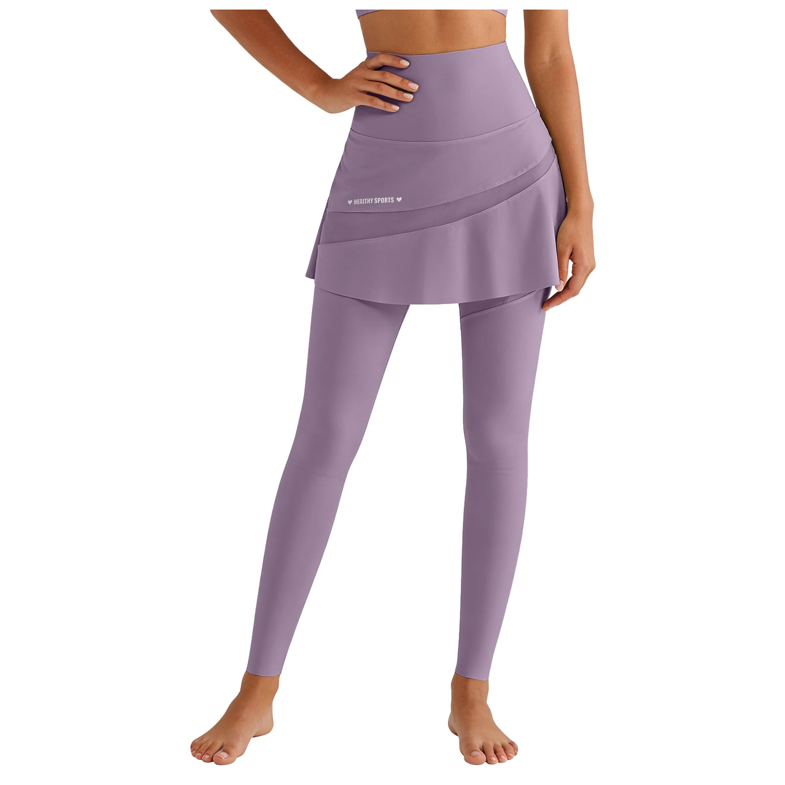 Women Fake Two-Piece Leggings Seamless High Waist Butt Lifting Fitness Gym Skirt Leggings Women Yoga Pants Sport Trousers