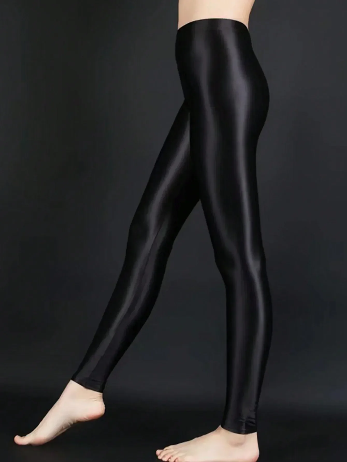 Women Colorful Dopamine Shiny Ice Silk Leggings High Waist Tight Breathable Quick Dry Gym Streetwear Ladies Activewear