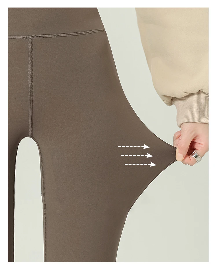 BIVIGAOS 2024 Autumn New Back Pocket Sharkskin Pants Leggings Women High Waist Sports Yoga Running Casual Leggings