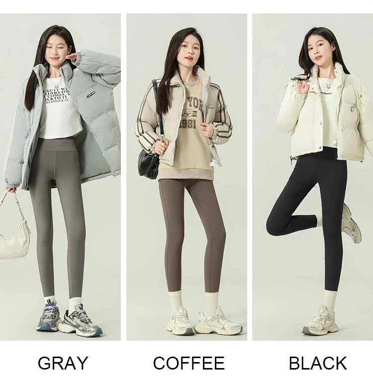 BIVIGAOS 2024 Autumn New Back Pocket Sharkskin Pants Leggings Women High Waist Sports Yoga Running Casual Leggings