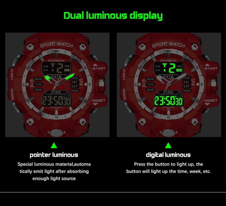 LIGE Military Men Watches Waterproof Luminous Quartz Men's Wristwatch Dual Display Digital Sports Casual Calendar Watch For Man