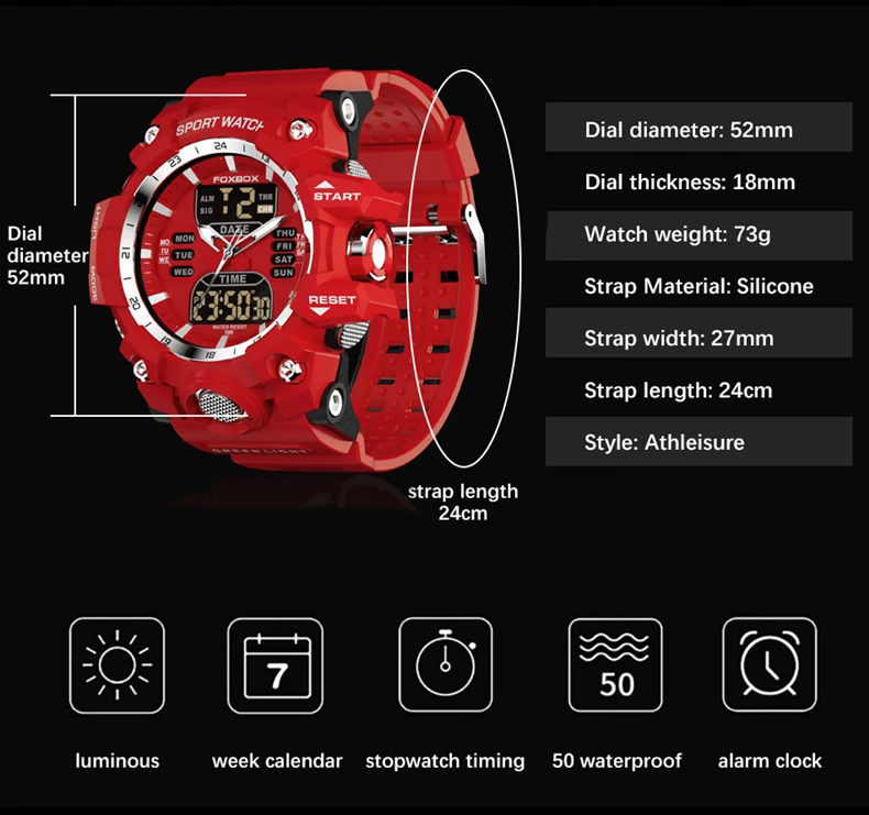 LIGE Military Men Watches Waterproof Luminous Quartz Men's Wristwatch Dual Display Digital Sports Casual Calendar Watch For Man