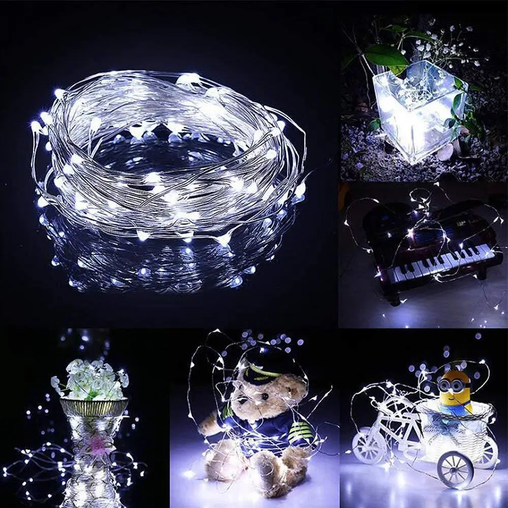 12V Fairy Light Party Wedding Holiday Decoration EU/US/AU/UK Switch Plug Silver Copper Wire Xmas Lamp Christmas Lights 10m 20m