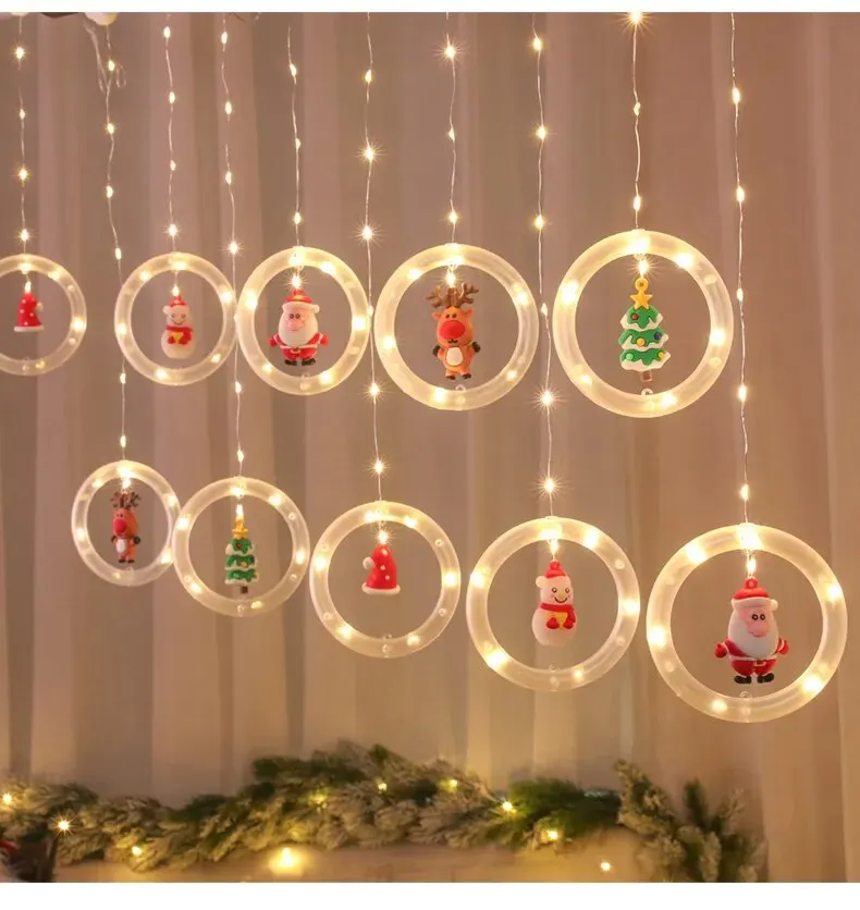 10LED Christmas Fairy Lights Santa Claus Window Decoration String Lights Christmas Gift Navidad New Year Home Decoration