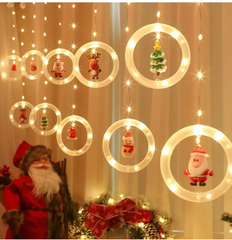 10LED Christmas Fairy Lights Santa Claus Window Decoration String Lights Christmas Gift Navidad New Year Home Decoration