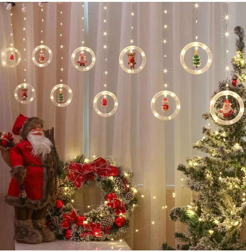 10LED Christmas Fairy Lights Santa Claus Window Decoration String Lights Christmas Gift Navidad New Year Home Decoration