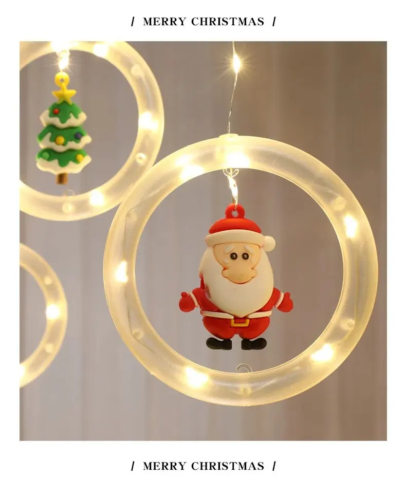 10LED Christmas Fairy Lights Santa Claus Window Decoration String Lights Christmas Gift Navidad New Year Home Decoration