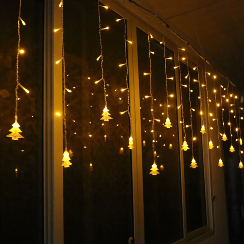 Christmas LED Garland Wedding Party Fairy Lights 5M LED Icicle Fairy String Light Remote Outdoor Curtain Garden Patio Decor