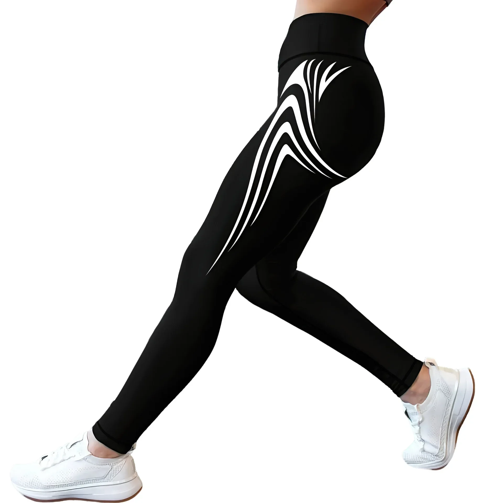 Women Hip Lifting Cropped Leggings Tight Fit Running Fitness Sports Pants Daily Streetwear Minimalist Chic Ladies Activewear