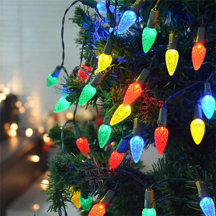 Waterproof 5M 10M LED Strawberry Fairy Lights Outdoor 8 Modes Christmas Garland String Lights for Party Garden Patio Decoration