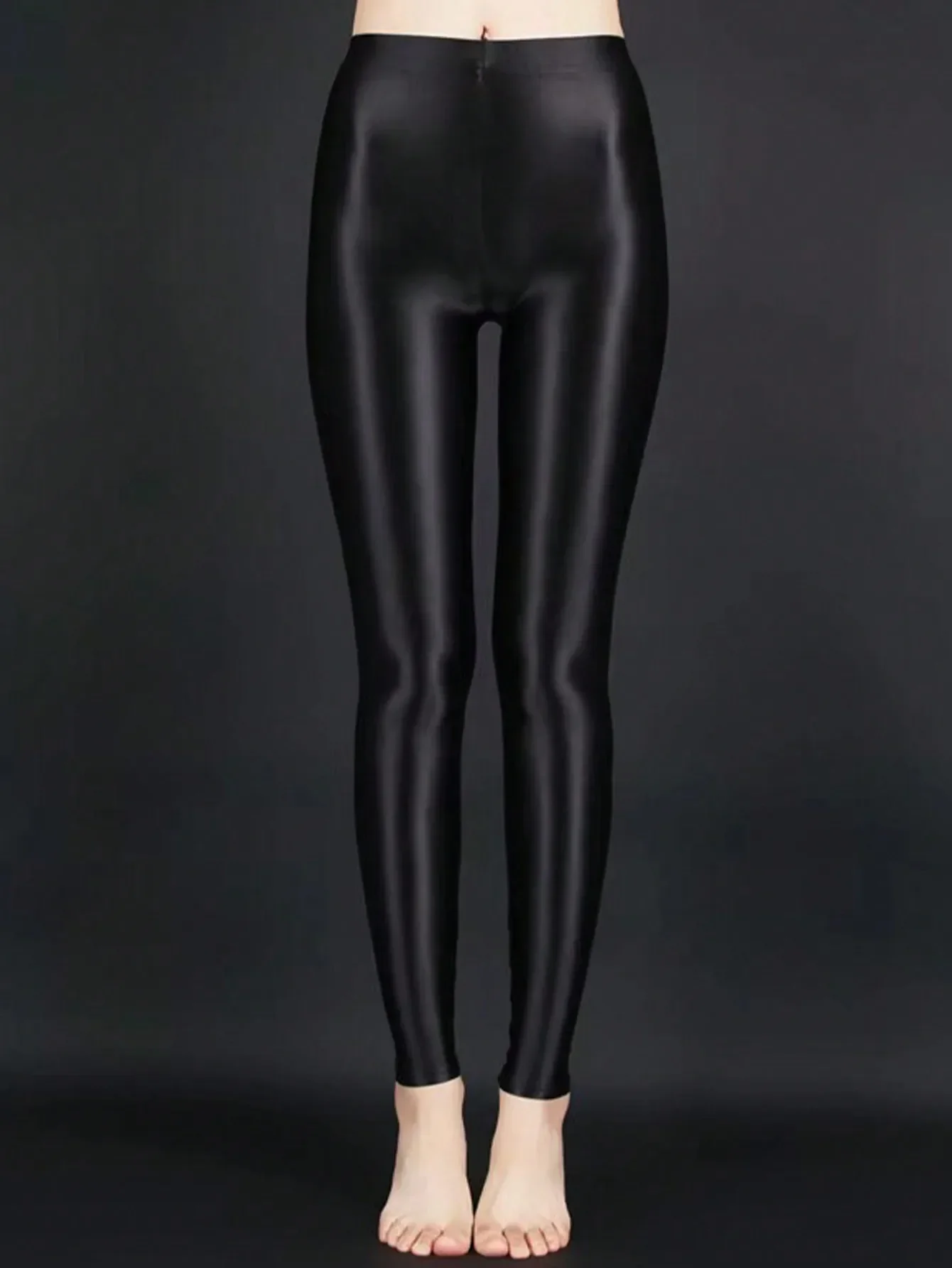 Women Colorful Dopamine Shiny Ice Silk Leggings High Waist Tight Breathable Quick Dry Gym Streetwear Ladies Activewear