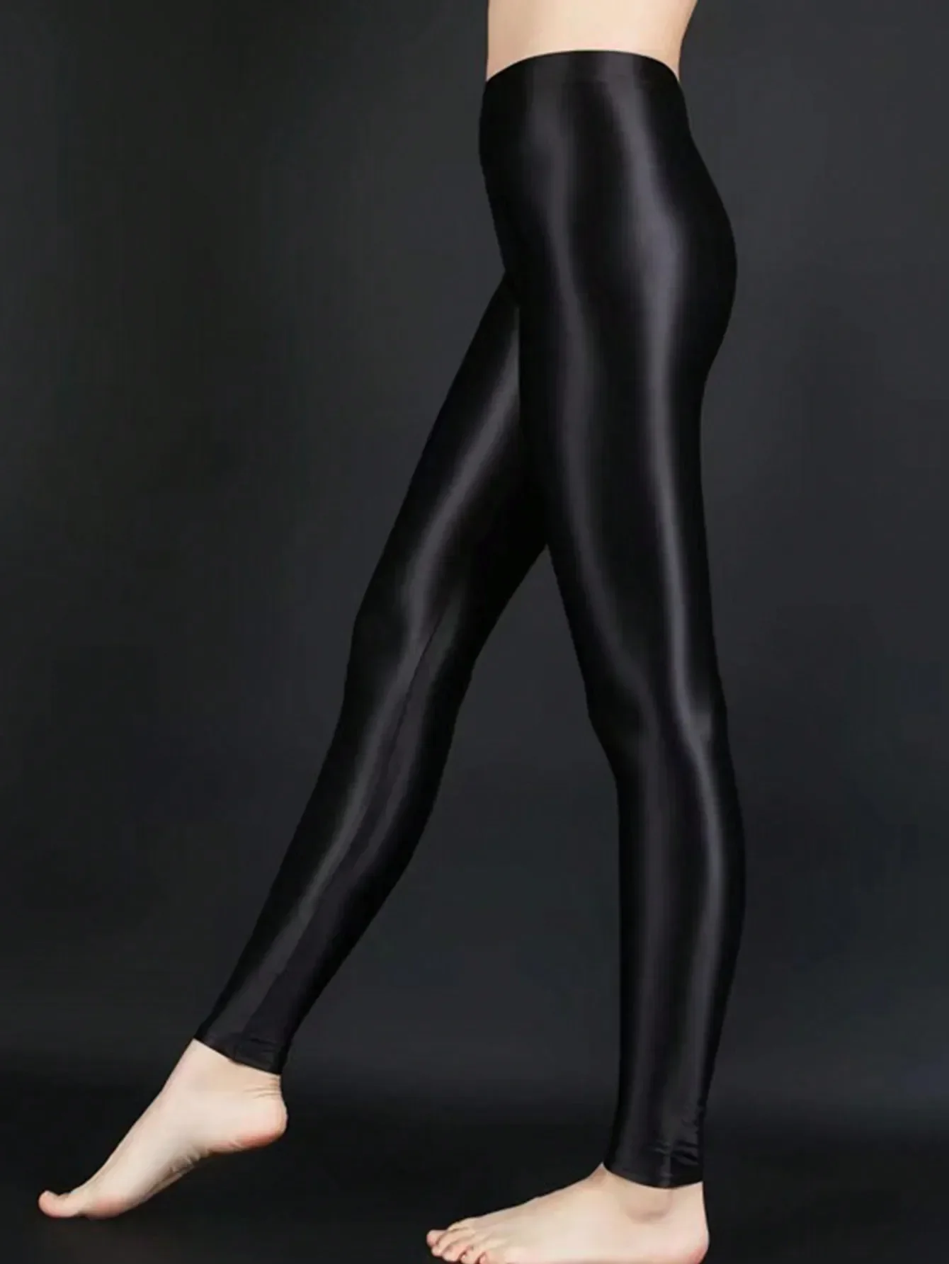 Women Colorful Dopamine Shiny Ice Silk Leggings High Waist Tight Breathable Quick Dry Gym Streetwear Ladies Activewear