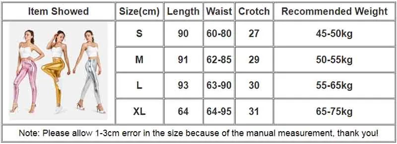 Women's Leggings Sexy High Waist Shiny Metallic Leggings Dance Yoga Skinny Pants for Women's Trousers Nightclub Party Punk Pants