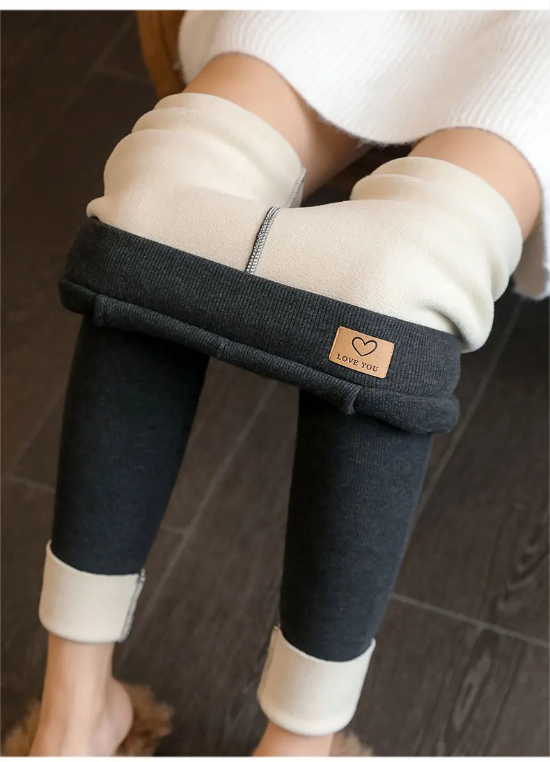 Women Winter Fleece Lined Leggings High Waist Pockets Thermal Thick Warm Slim Pants Woman Clothing Leggins