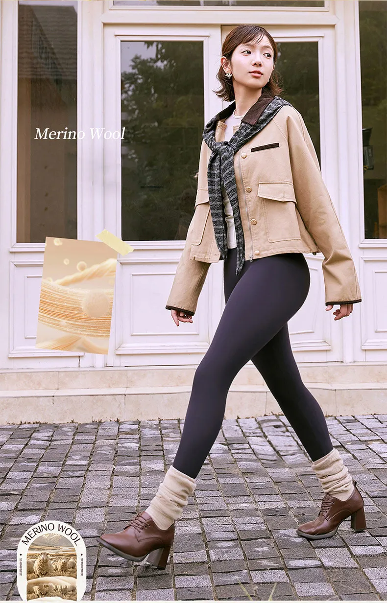 BIVIGAOS New Autumn Winter Cashmere Thickened Matte Sharkskin Leggings Women Slim Tight Fit High Waist Sports Warm Yoga Leggings