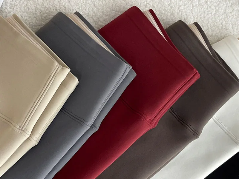 New Red Sharkskin Pants Women Winter Thicken Fleece Lined Warm Leggings Large Size Tight Elasticity Plus Velvet Yoga Leggings