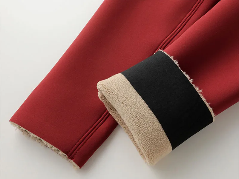 New Red Sharkskin Pants Women Winter Thicken Fleece Lined Warm Leggings Large Size Tight Elasticity Plus Velvet Yoga Leggings
