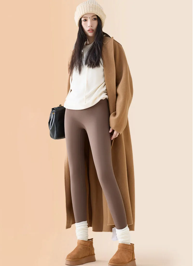 New Red Sharkskin Pants Women Winter Thicken Fleece Lined Warm Leggings Large Size Tight Elasticity Plus Velvet Yoga Leggings