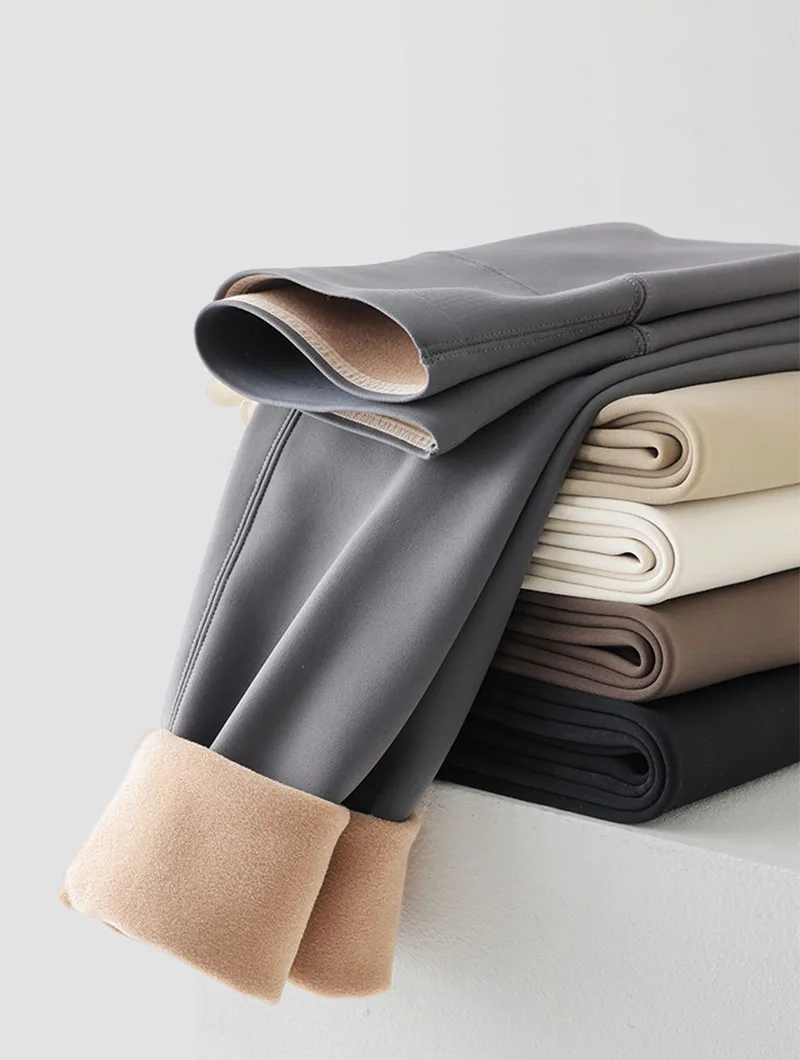 Women's Winter Warm Sharkskin Leggings Tummy Control Lifting Hips Shaping Yoga Leggings Streetwear Fleece Lined Thermal Tights