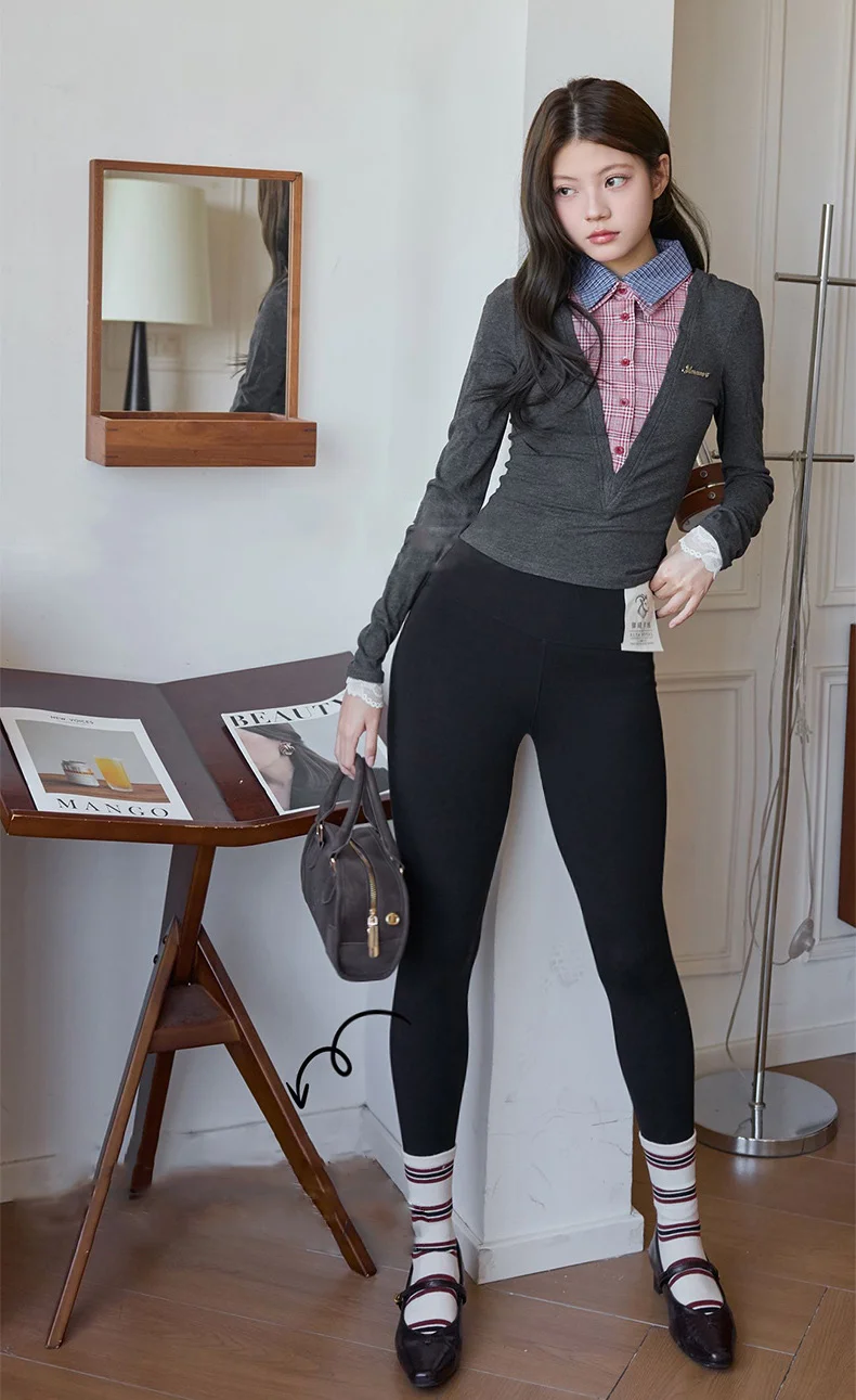 BIVIGAOS New Autumn Winter Acrylic Modal Thickened Leggings Women High Waist Tight Fitting Slim Cashmere Warm Leggings