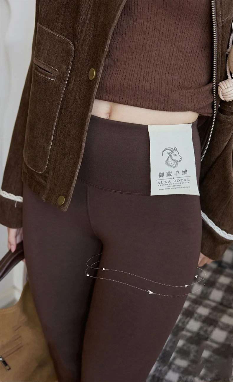 BIVIGAOS New Autumn Winter Acrylic Modal Thickened Leggings Women High Waist Tight Fitting Slim Cashmere Warm Leggings