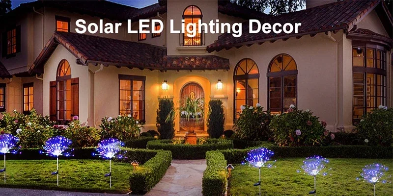 90LED Solar flower Light Outdoor Fairy Garden Lights 8 Lighting Modes DIY Starburst Solar Lamps Holiday Decorative Lights