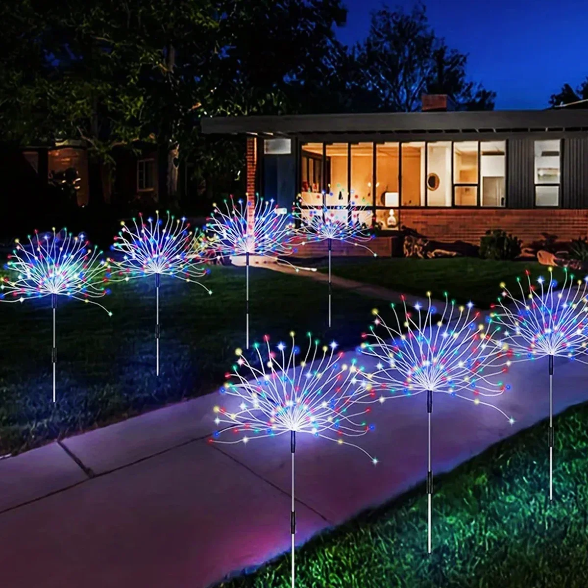 90LED Solar flower Light Outdoor Fairy Garden Lights 8 Lighting Modes DIY Starburst Solar Lamps Holiday Decorative Lights