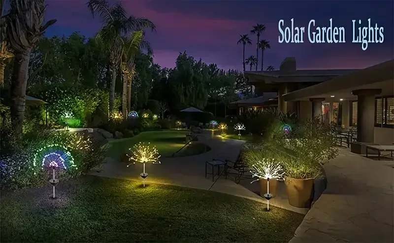 90LED Solar flower Light Outdoor Fairy Garden Lights 8 Lighting Modes DIY Starburst Solar Lamps Holiday Decorative Lights