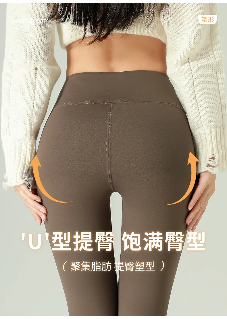 Fashion High Waist Slim Shark Pants Women Autumn Winter Fleece Lined Thermal Leggings Woman Elastic Soft Ankle-Length Yoga Pants