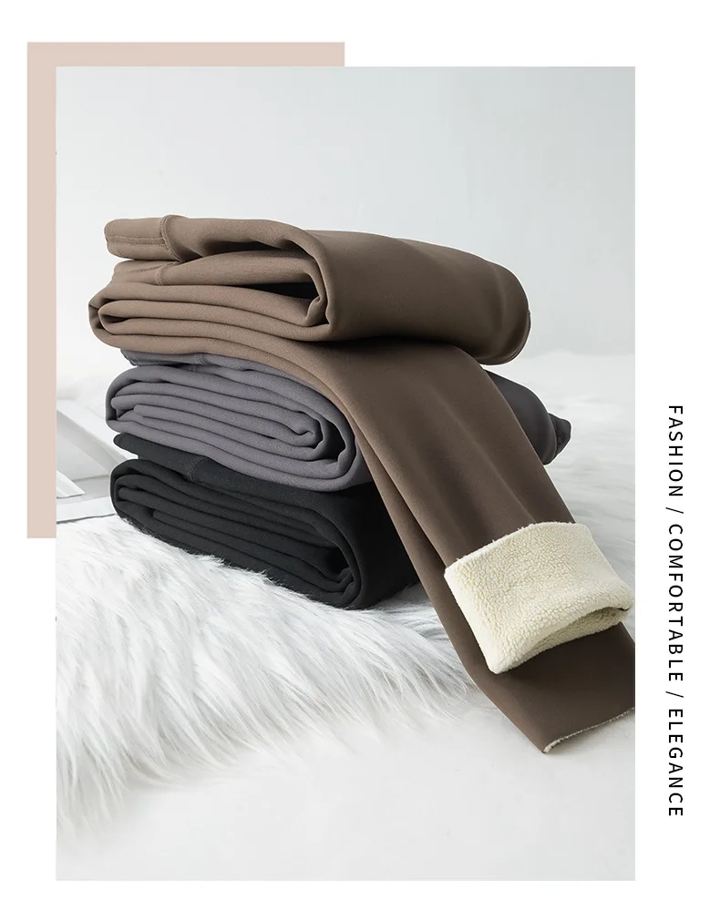 Fashion High Waist Slim Shark Pants Women Autumn Winter Fleece Lined Thermal Leggings Woman Elastic Soft Ankle-Length Yoga Pants