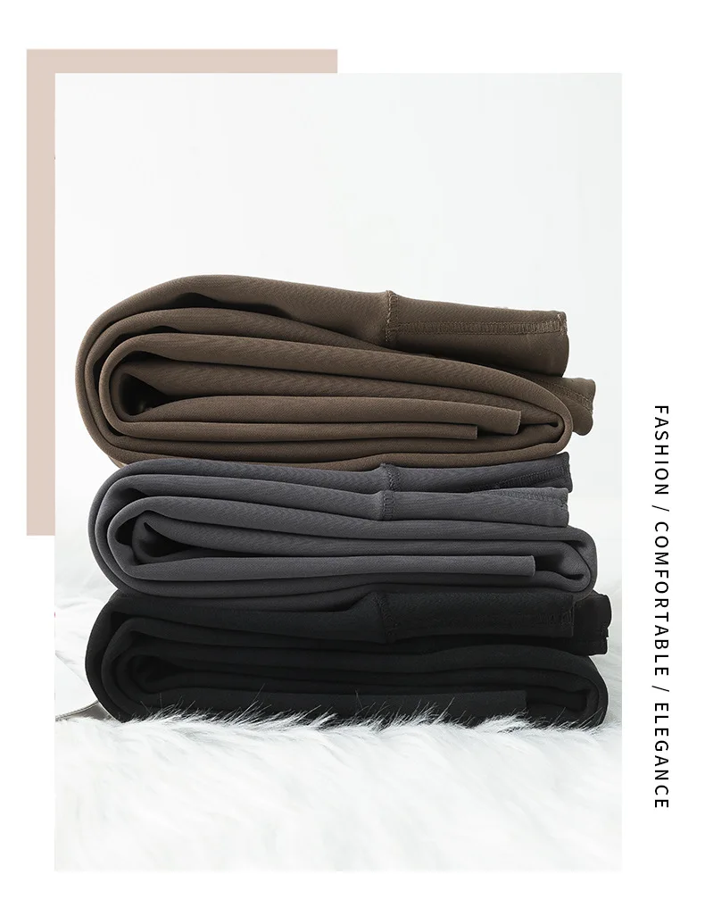 Fashion High Waist Slim Shark Pants Women Autumn Winter Fleece Lined Thermal Leggings Woman Elastic Soft Ankle-Length Yoga Pants