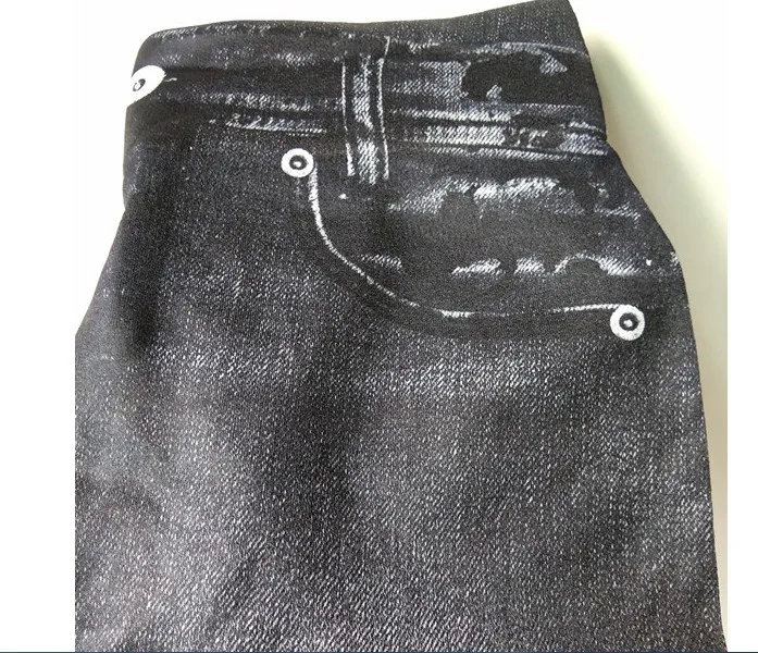 Imitation Denim Casual Long Leggings Dye High Waist Elastic All-match Sports Gym Pencil Pant For Women's Clothing Skinny Basic