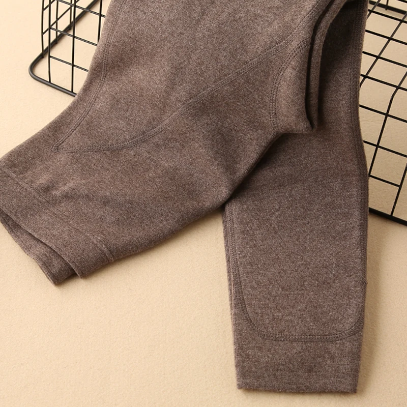 Pants Women Autumn Winter High-Waist Cashmere and Wool Leggings Long Elastic Ladies Pant Woman Trousers Knitted Thickening Pants