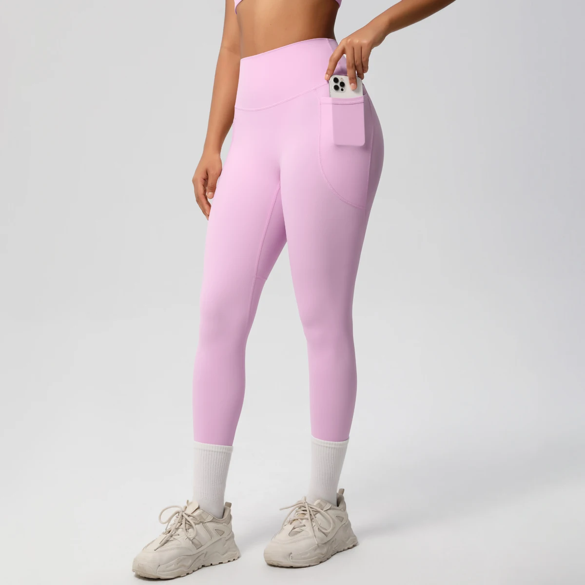 High Waist Women's Leggings Stretch Yoga Pants Tights With Pockets Push Up Fitness Running Sportswear Solid Color Pants