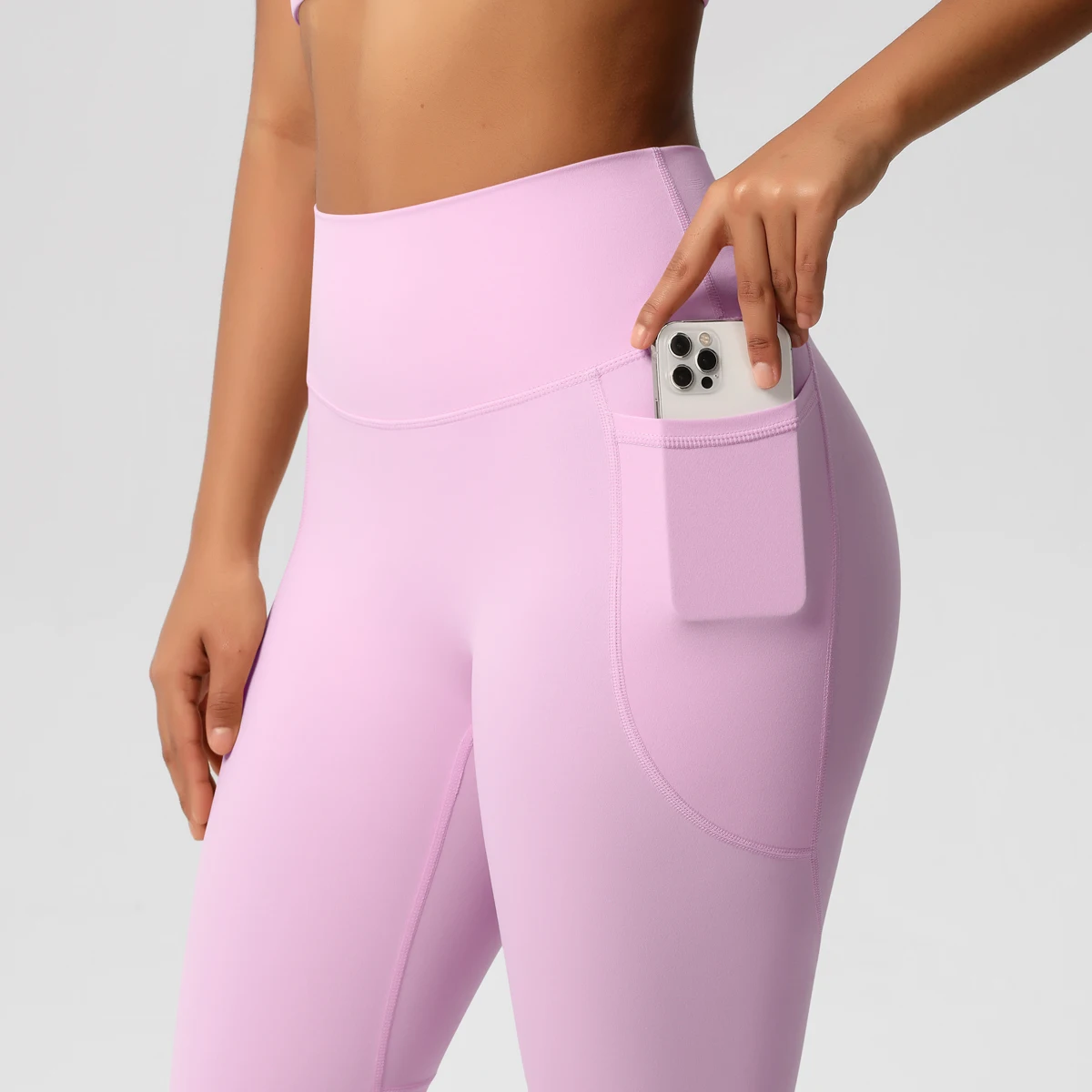 High Waist Women's Leggings Stretch Yoga Pants Tights With Pockets Push Up Fitness Running Sportswear Solid Color Pants
