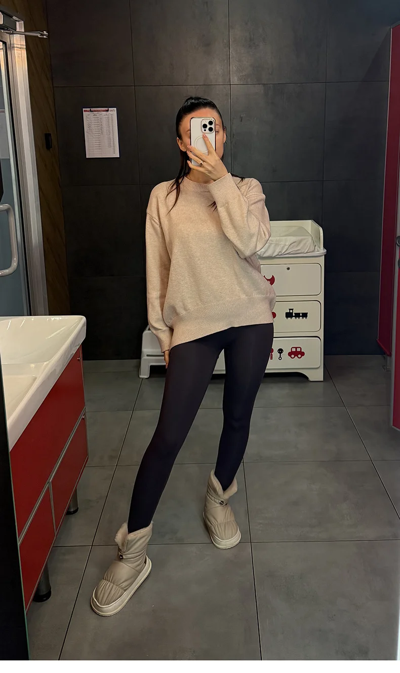 BIVIGAOS New Autumn Winter Cashmere Matte Sharkskin Leggings Women High Waist Tight Fitting Sexy Slim Velvet Warm Leggings